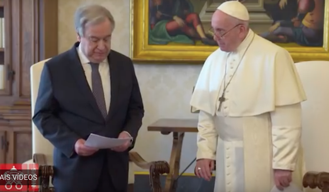 Francisco e Guterres gravam mensagem conjunta em defesa da paz, ambiente e dignidade humana