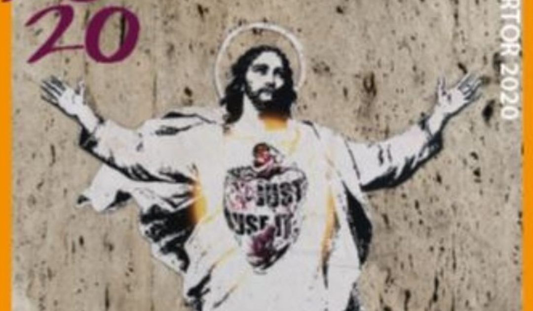 Arte de rua no selo do Vaticano para a Páscoa