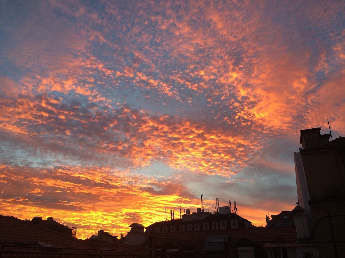 Céu vermelho. 