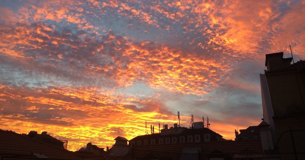Céu vermelho.