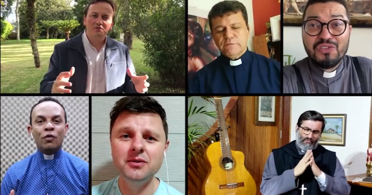 padres cantores brasileiros print screen do vídeo padres cantores brasileiros print screen do vídeo