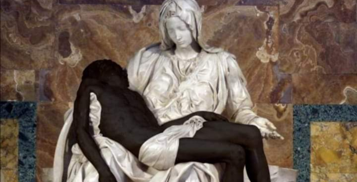 pieta black lives matter, Foto_ twitter Pontifical Academy for Life