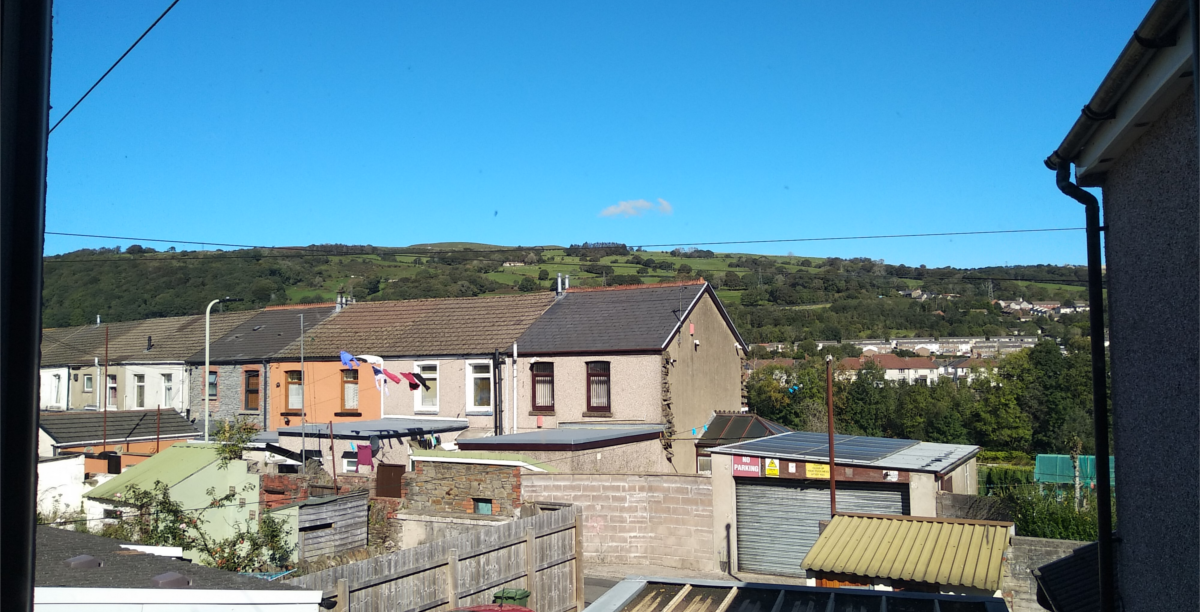 Colina de Rhydyfelin, vista de Pontypridd, País de Gales