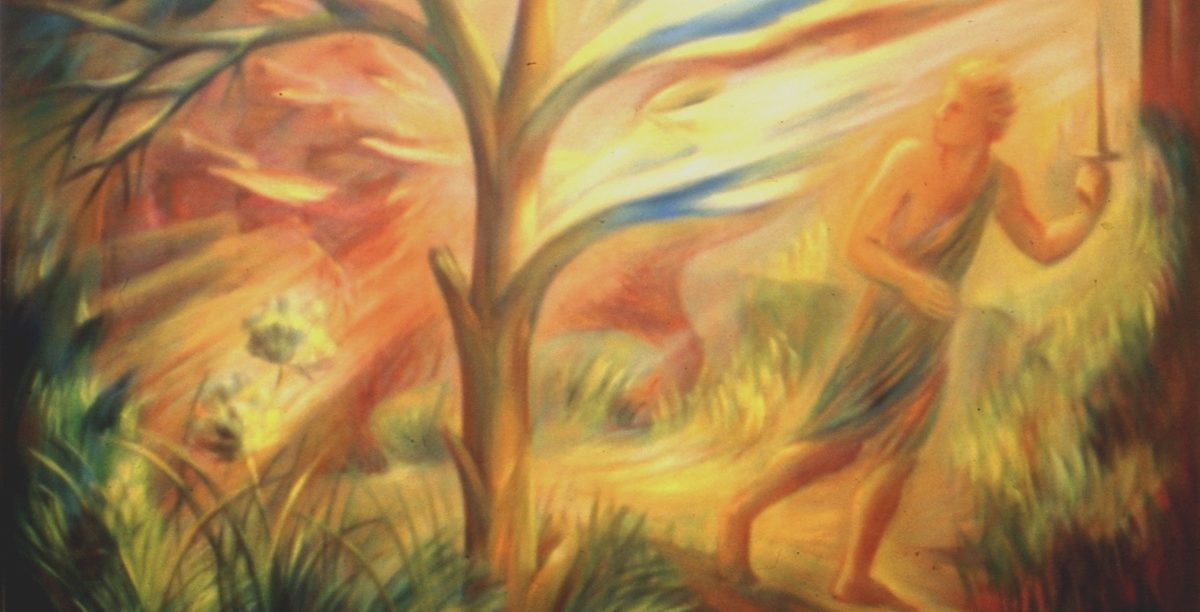 Apocalipse. A Árvore da VIda - O Combate.. Pintura de Emília Nadal.
