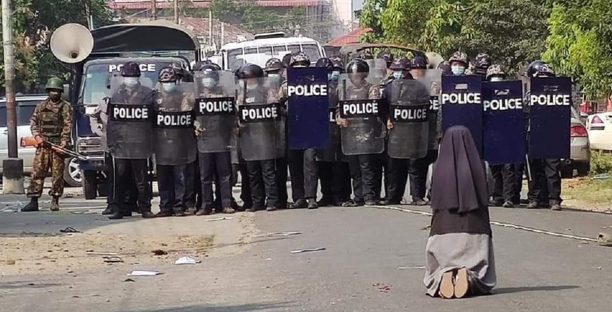 freira, Birmânia, Myanmar, militares, religiosa