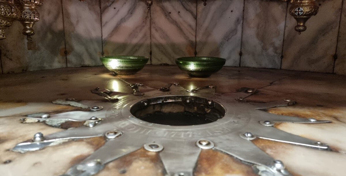 Gruta da Natividade-Estrela que assinala o lugar onde Jesus teria nascido-2 Belém, Natividade, Natal