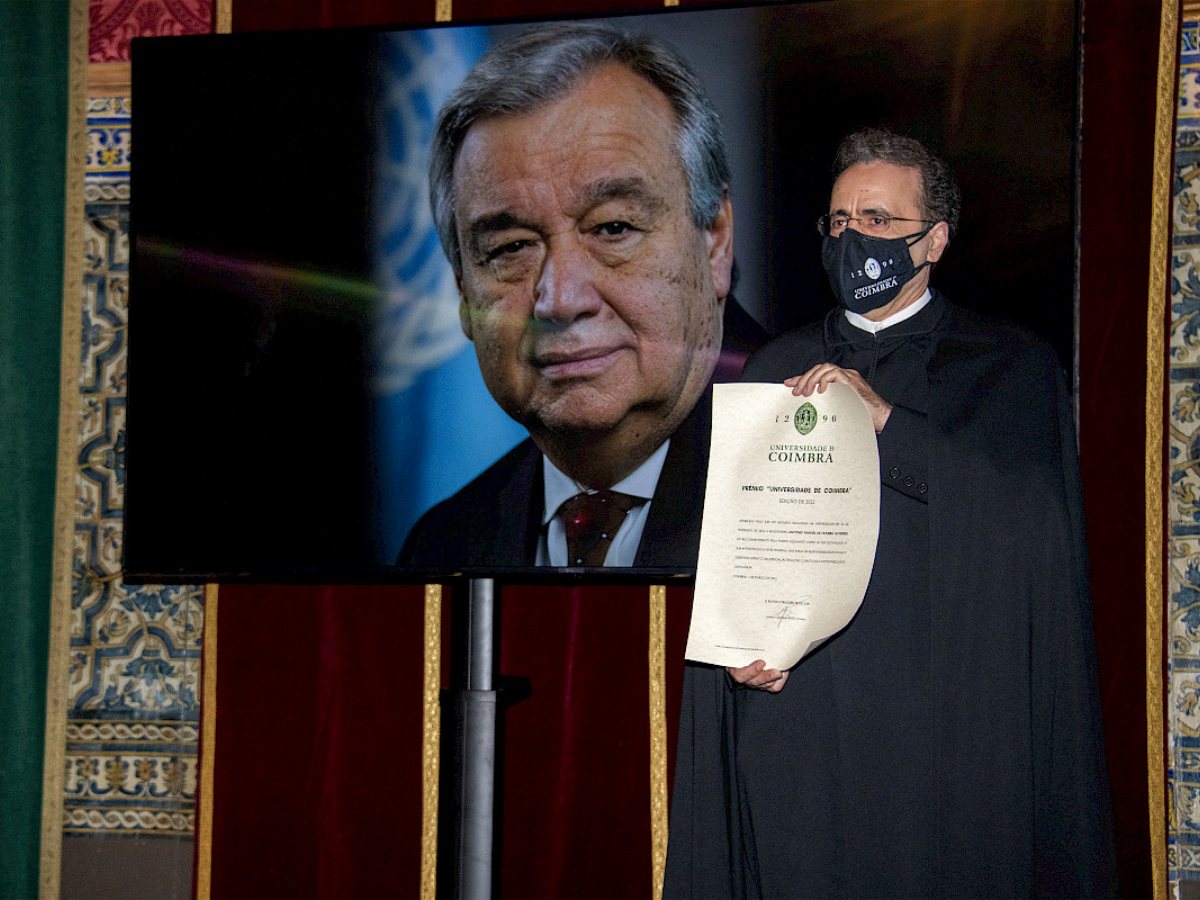 Antonio Guterres recebe premio Universidade de Coimbra 2022 Foto UC Paulo Amaral