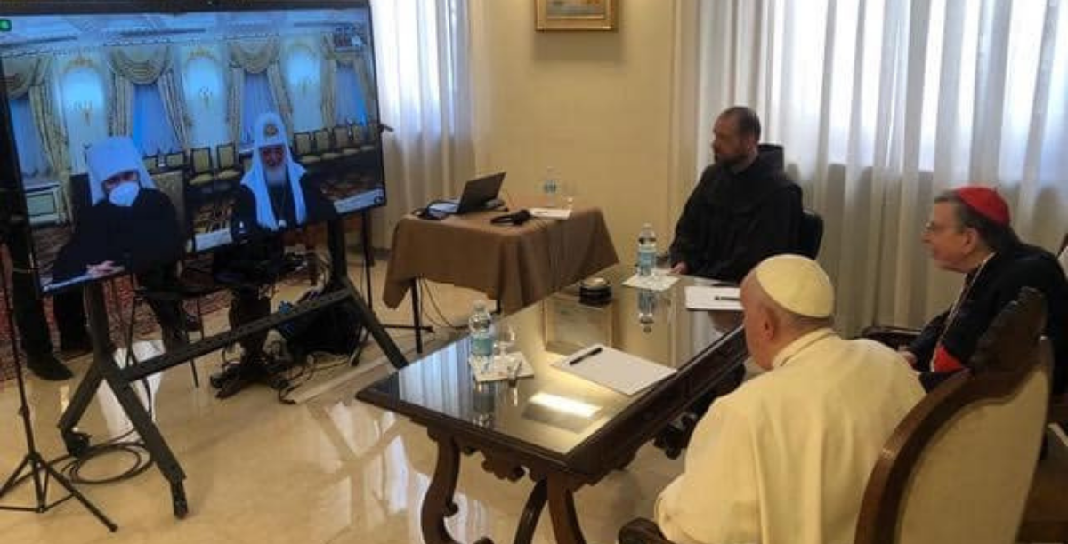 Papa Francisco em videoconferência com patriarca cirilo a 16 março 2022 foto facebook de antonio spadaro sj
