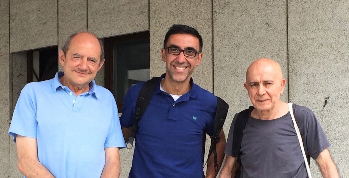 Miguel García-Baró, José Rui Teixeira e Hugo Mujica, em 2015, no Centro Regional do Porto da Universidade Católica. Foto: Direitos reservados.
