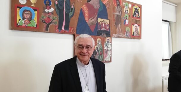O presidente da Conferência Episcopal Portuguesa e bispo de Leiria-Fátima, na conferência de imprensa final da 202ª assembleia plenária da CEP, 28 Abril 2022. Foto © António Marujo