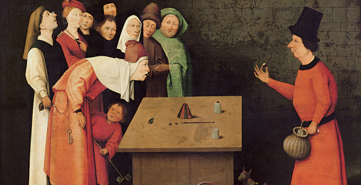 Der Gaukler (c. 1502), de Hieronymus Bosch, reproduzido a partir do site de Nick Cave.