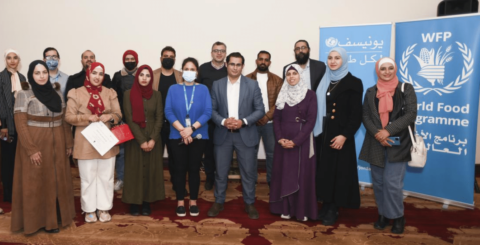 Jovens encontram soluções sustentáveis para a insegurança alimentar Foto UNICEF Nadia Bseiso Participantes em programa de inovação em segurança alimentar, Landmark hotel, Amman, Jordania.