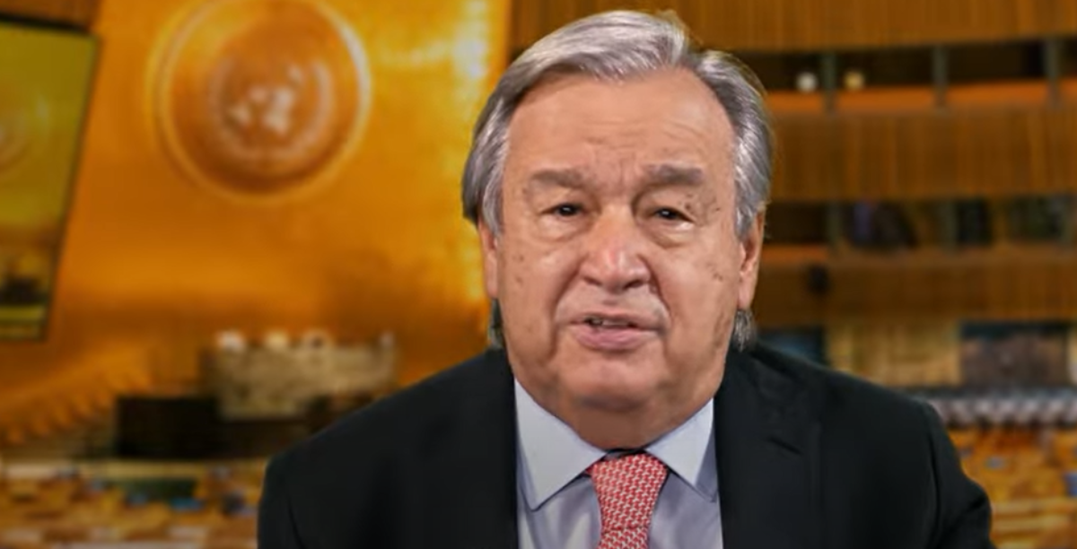 secretario geral da ONU, Antonio Guterres, mensagem para 2023, print screen