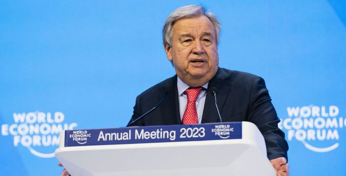© Fórum Econômico Mundial Secretário-geral da ONU, António Guterres, discursa no Fórum Econômico Mundial, em Davos, na Suíça © Fórum Econômico Mundial Secretário-geral da ONU, António Guterres, discursa no Fórum Econômico Mundial, em Davos, na Suíça