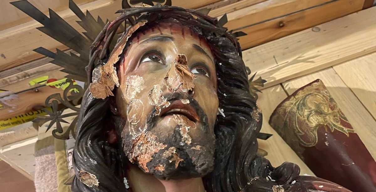 estatua de cristo desfigurada, pertencente a capela da condenacao, em jerusalem, foto aleteia
