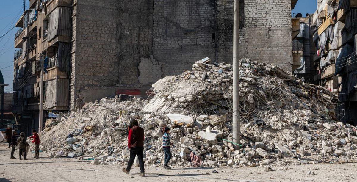 AcnurHameed Maarouf Bairro de Al-Kallasah em Alepo, na Síria, severamente afetado pelo terramoto de 6 de fevereiro