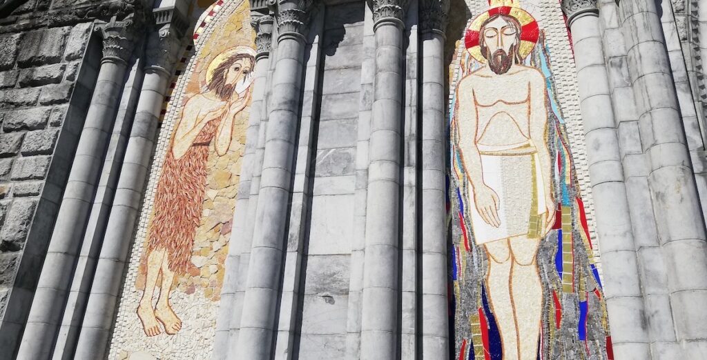 Jesus, Baptismo, Batismo, Arte, Marko Ivan Rupnik, Lourdes, Basílica de Nossa Senhora do Rosário