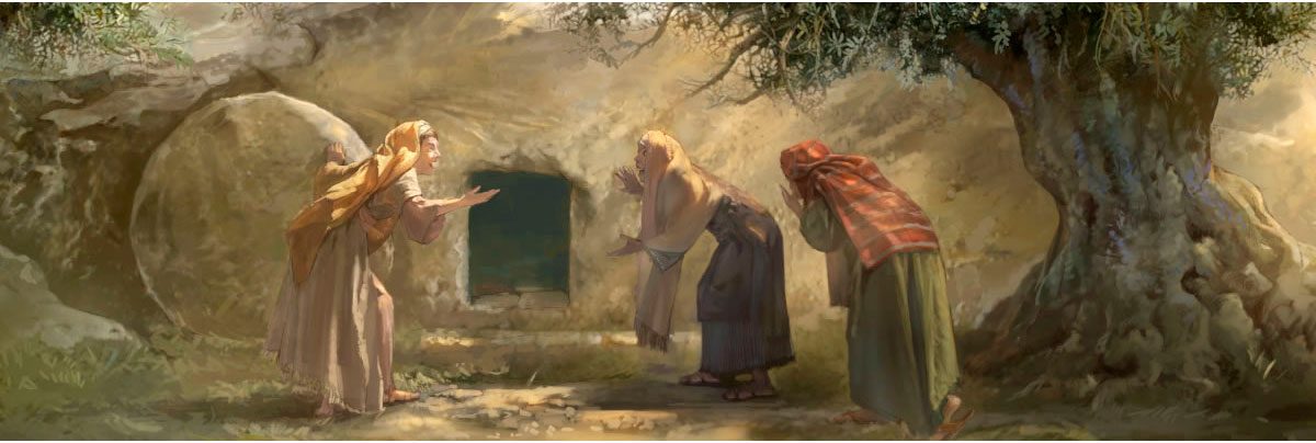 Mulheres e a ressurreição. Imagem © Watchtower Online Library