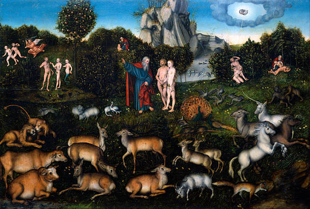 Lucas Cranach, O Jardim do Éden (1530): “Eu não sei qual será a reação das crianças de 8, 10, 11 anos, quando os catequistas lhes dizem que ‘Adão e Eva’ cometeram um pecado horrível”.