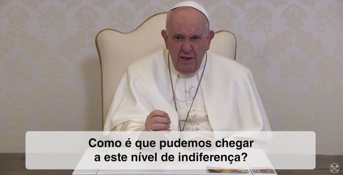Video do Papa de setembro 2023. Imagem retirada do video divulgado no canal de Youtube da Rede Mundial de Oração do Papa.