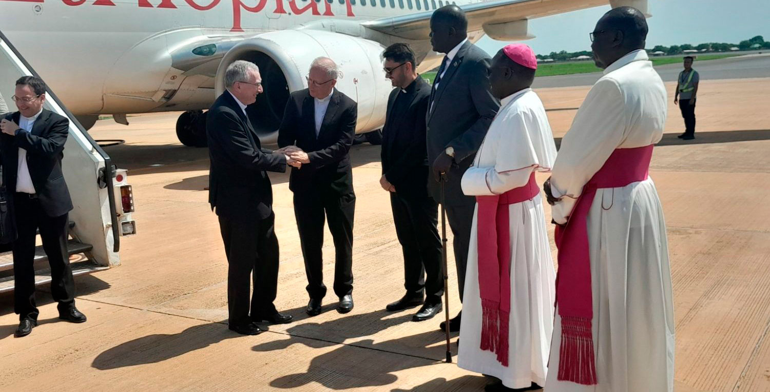 O cardeal Pietro Parolin está em visita ao Sudão do Sul. Foto © Vatican Media