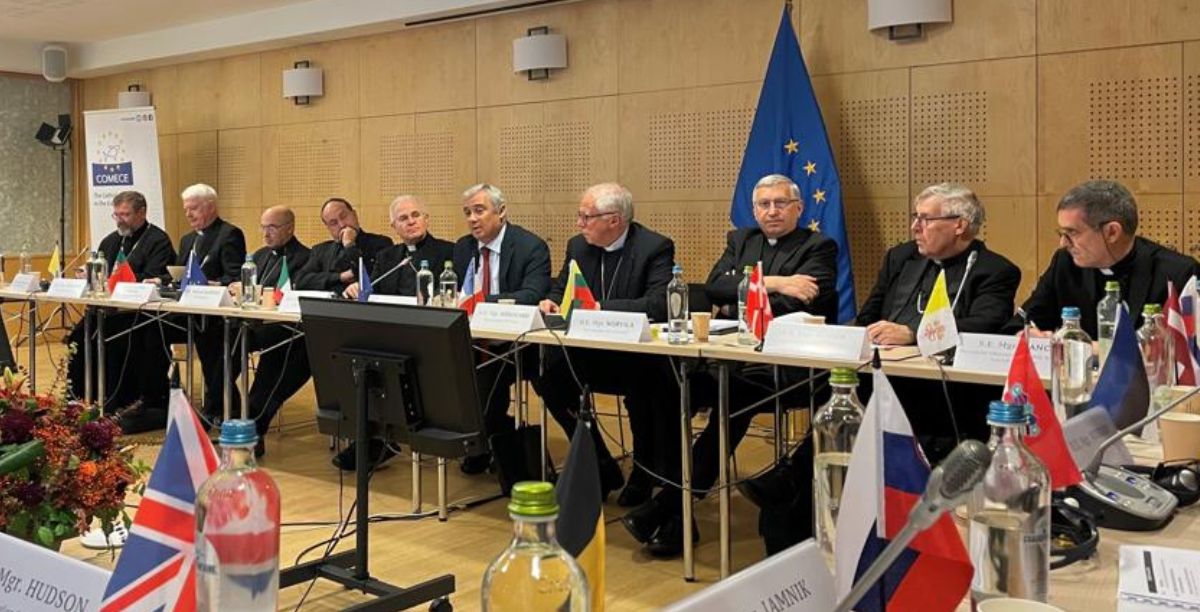 Pedro Silva Pereira discursa na Assembleia Plenária de Outono da COMECE, 9 novembro 2023. Foto Direitos reservados