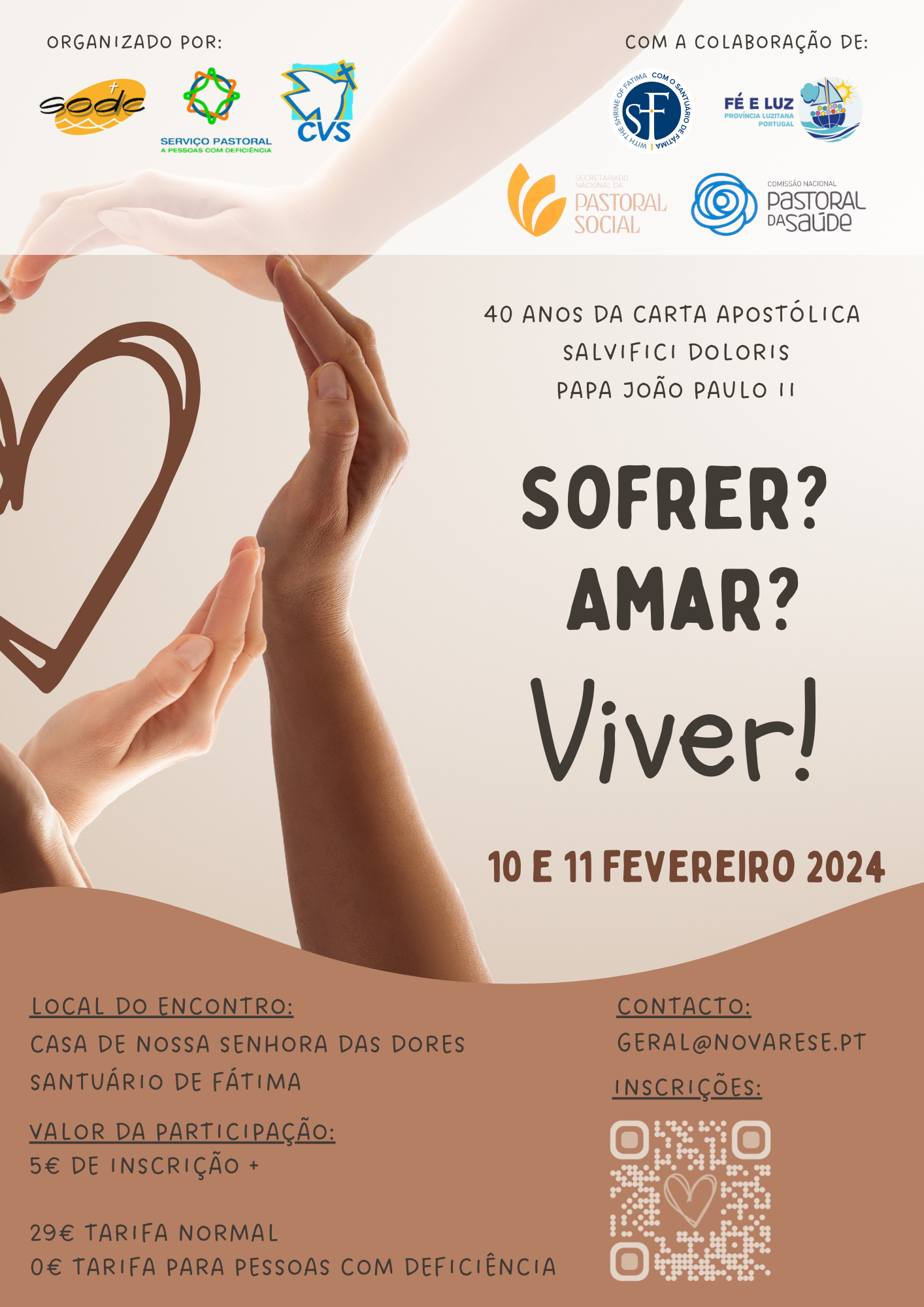 Cartaz do encontro Sofrer? Amar? Viver!