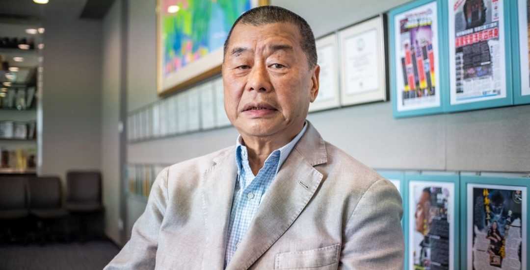 Jimmy Lai, dono do jornal Apple Daily. Foto Kelly HoHKFP.