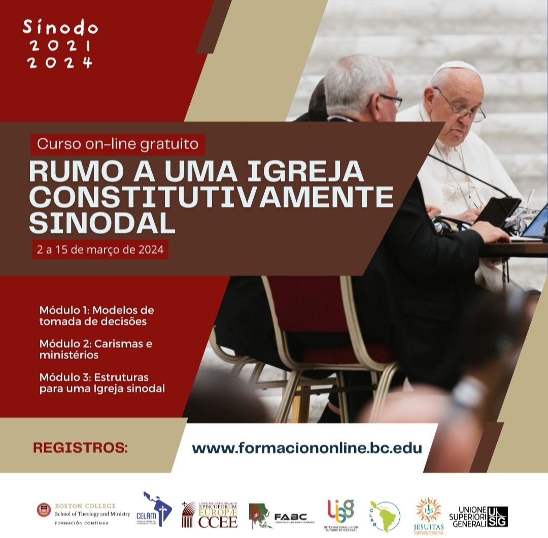 cartaz curso rumo a uma igreja constitutivamente sinodal