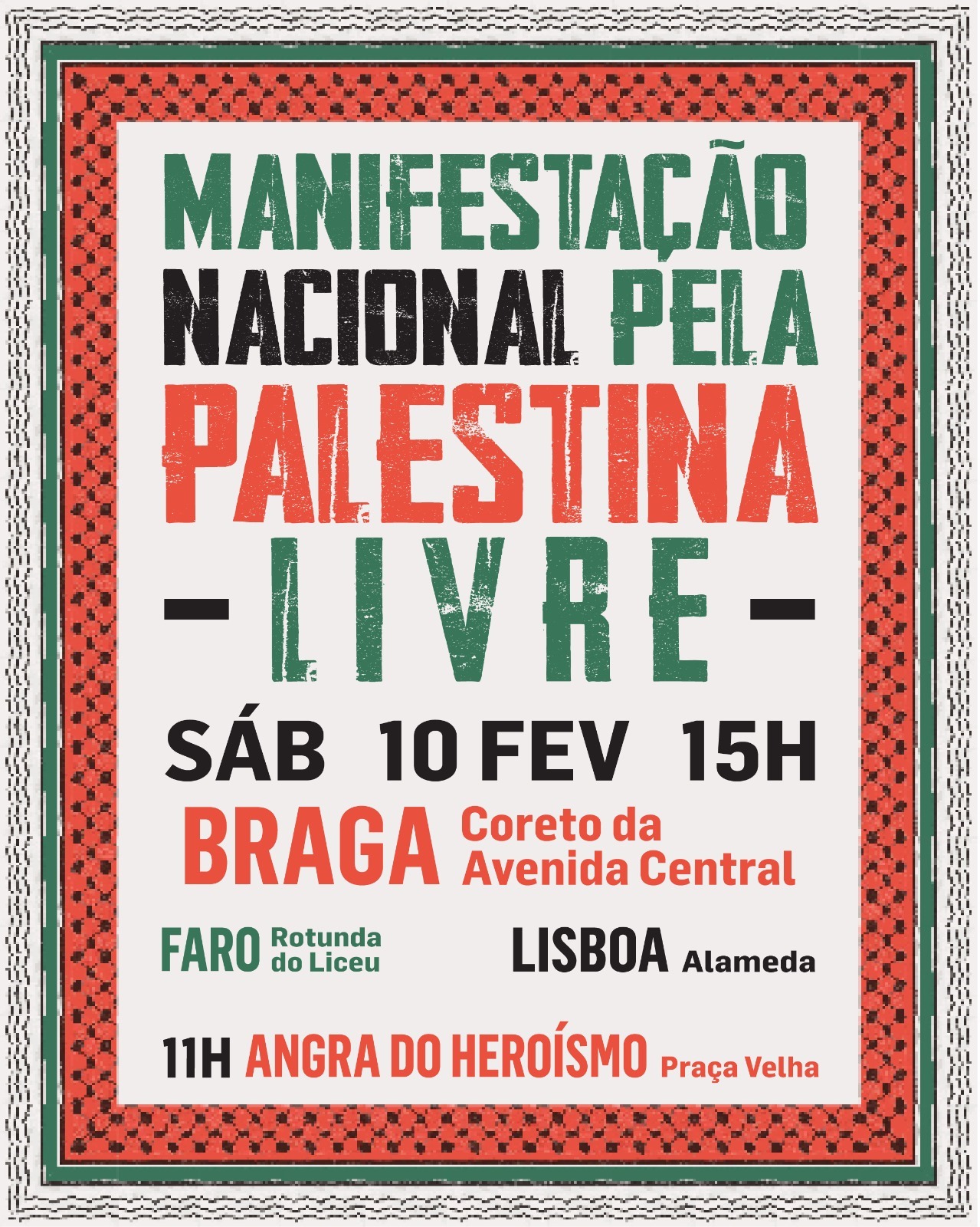 Manifestação nacional pela Palestina livre, cartaz
