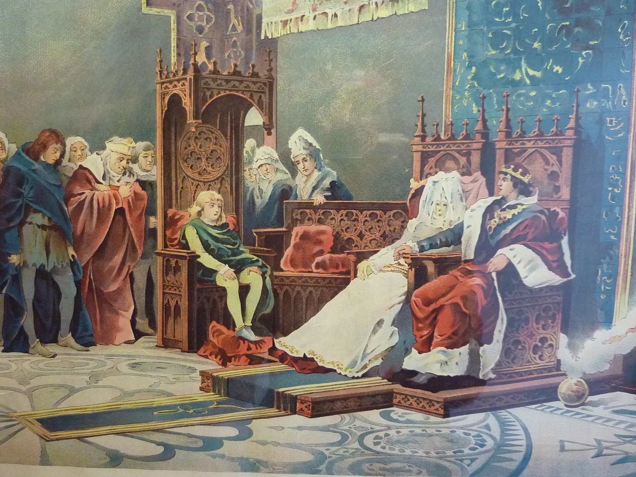 Salvador Martinez Cubells, O cadáver de Inês no trono junto de Pedro (séc. XIX), via Wikimedia Commons.