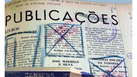 A censura do lápis azul, neste caso ao Jornal do Fundão. Foto: Direitos reservados.