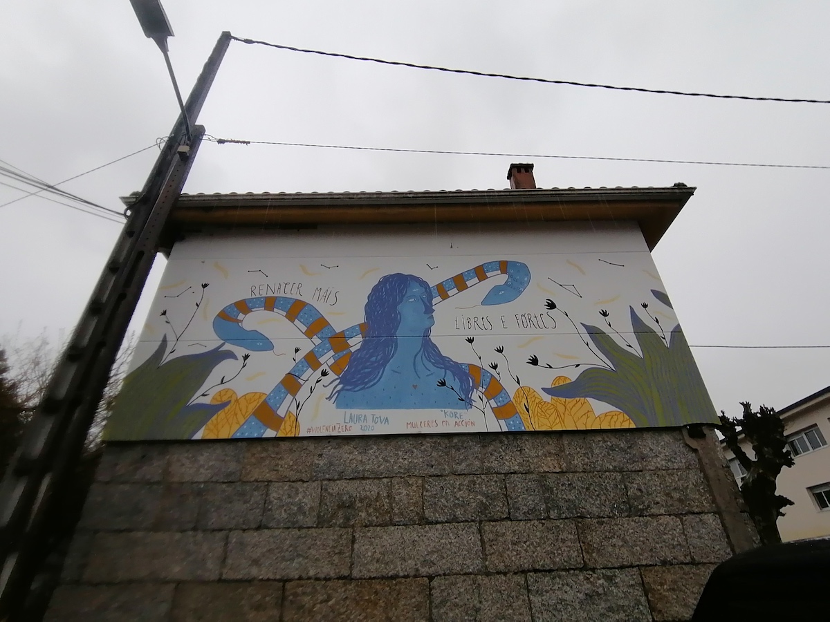 Mural pintado em Pontecesures