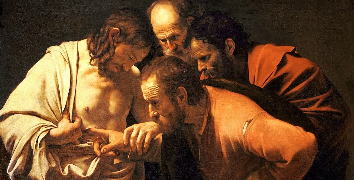 The_Incredulity_of_Saint_Thomas-Caravaggio_(1601-2) A Incredulidade de São Tomé (1601-02), de Caravaggio