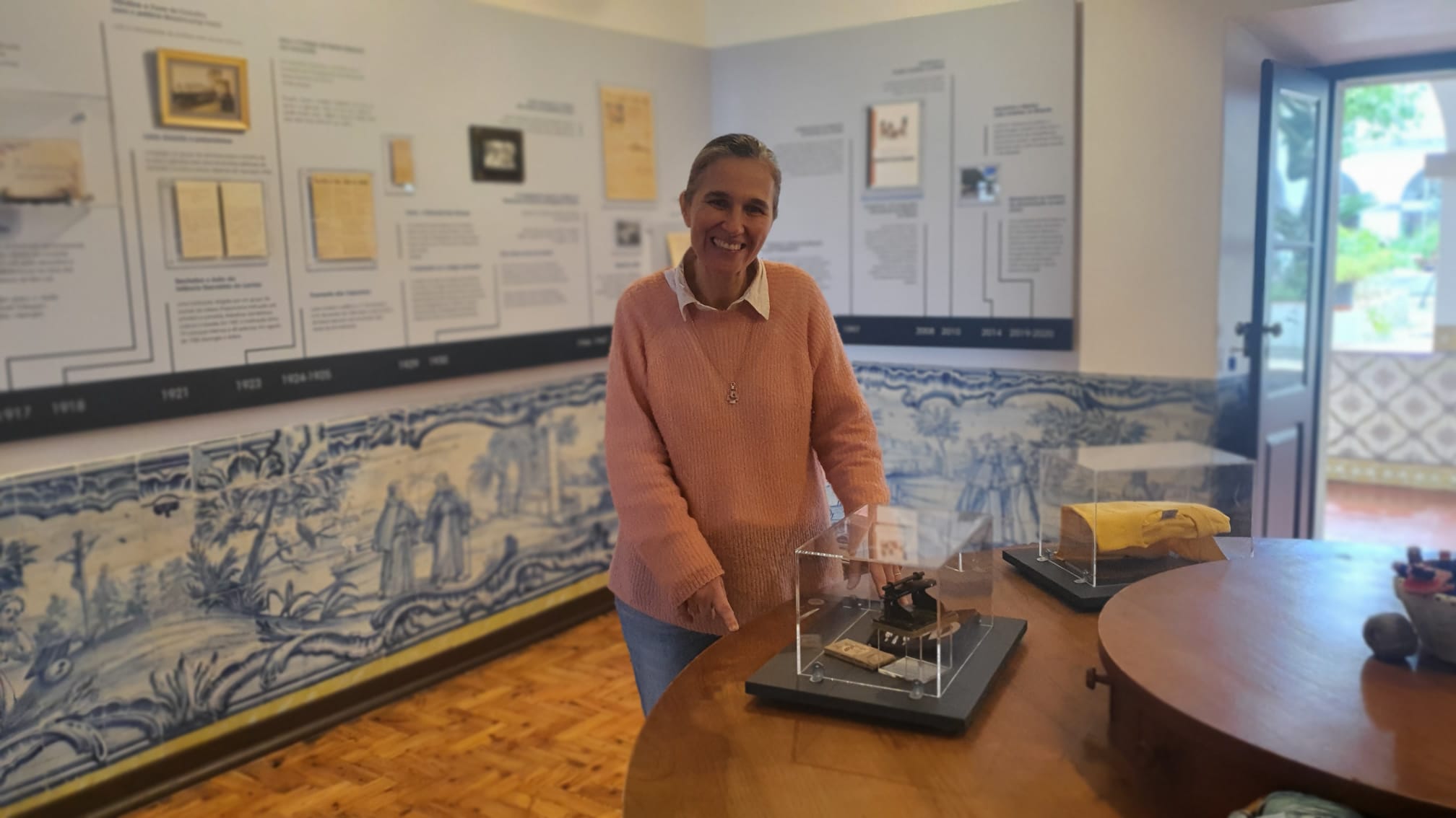 Irmã Mafalda leitão, serva de Nossa Senhora de Fátima, no polo do LA CC do Convento das Capuchas, em Santarém. Foto Clara Raimundo