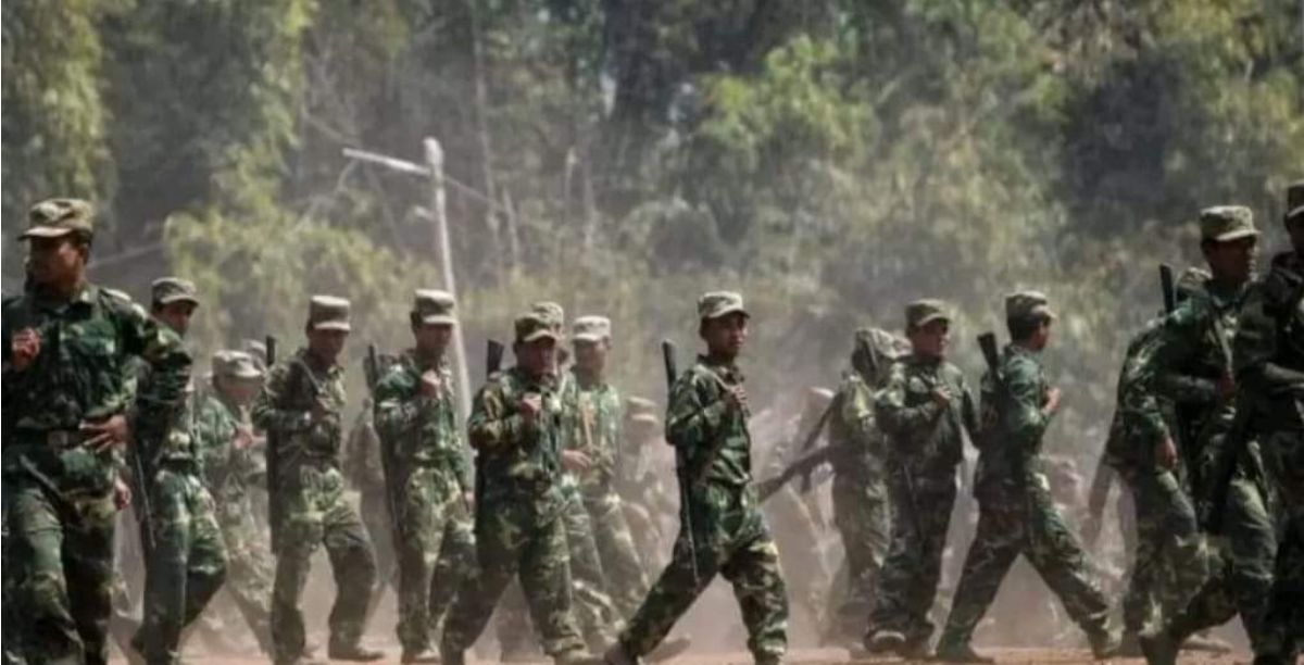 Militares birmaneses. Foto reproduzida a partir da conta de X de Ro Mayyu Islam