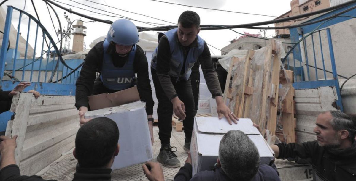 © Unrwa Funcionários da ONU entregam suprimentos no norte da Faixa de Gaza