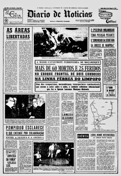 Capa do Diário de Notícias de 28 de Março de 1974, com a notícia do comunicado dos bispos moçambicanos a demarcar-se dos Missionários CombCapa do Diário de Notícias de 28 de Março de 1974, com a notícia do comunicado dos bispos moçambicanos a demarcar-se dos Missionários Combonianos e do bispo de Nampula.onianos e do bispo de Nampula.