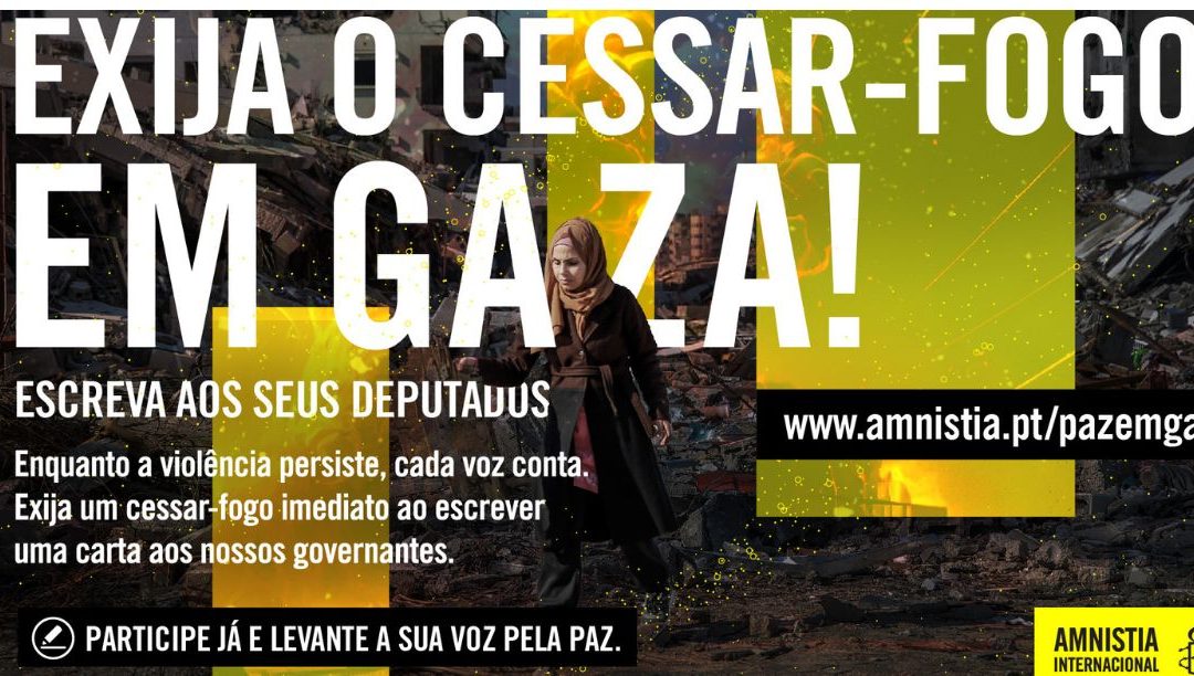 Amnistia desafia portugueses a escrever aos deputados exigindo cessar-fogo em Gaza