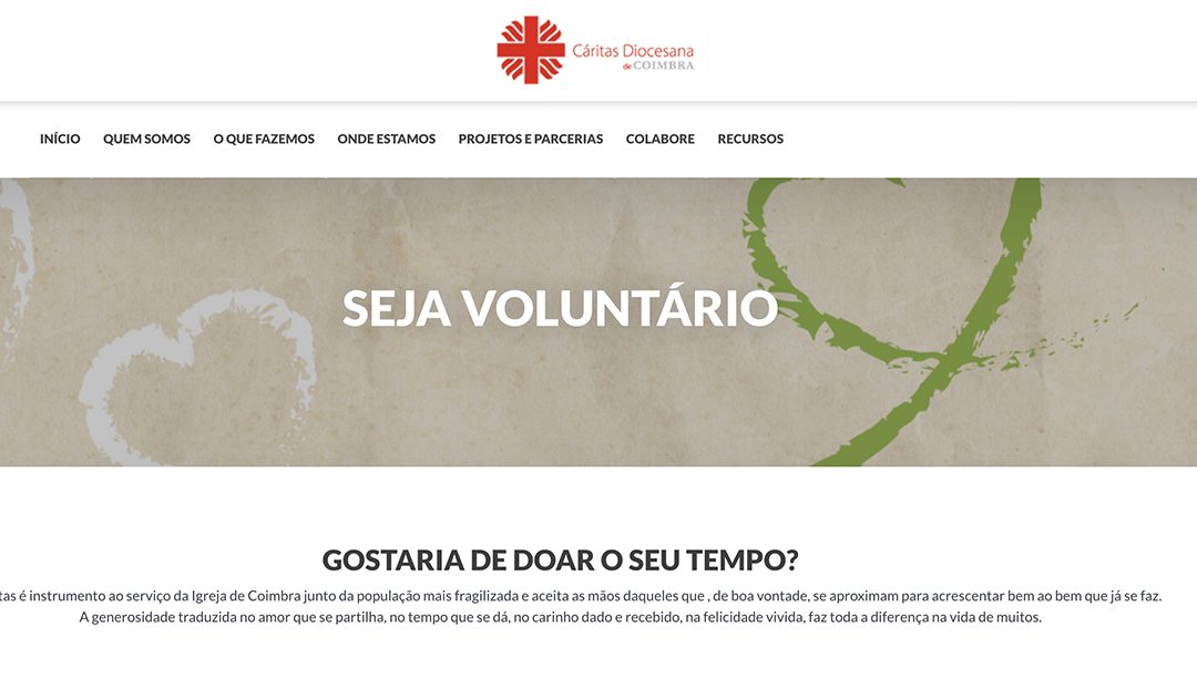Cáritas convida as pessoas a doarem o seu tempo para ações de voluntariado