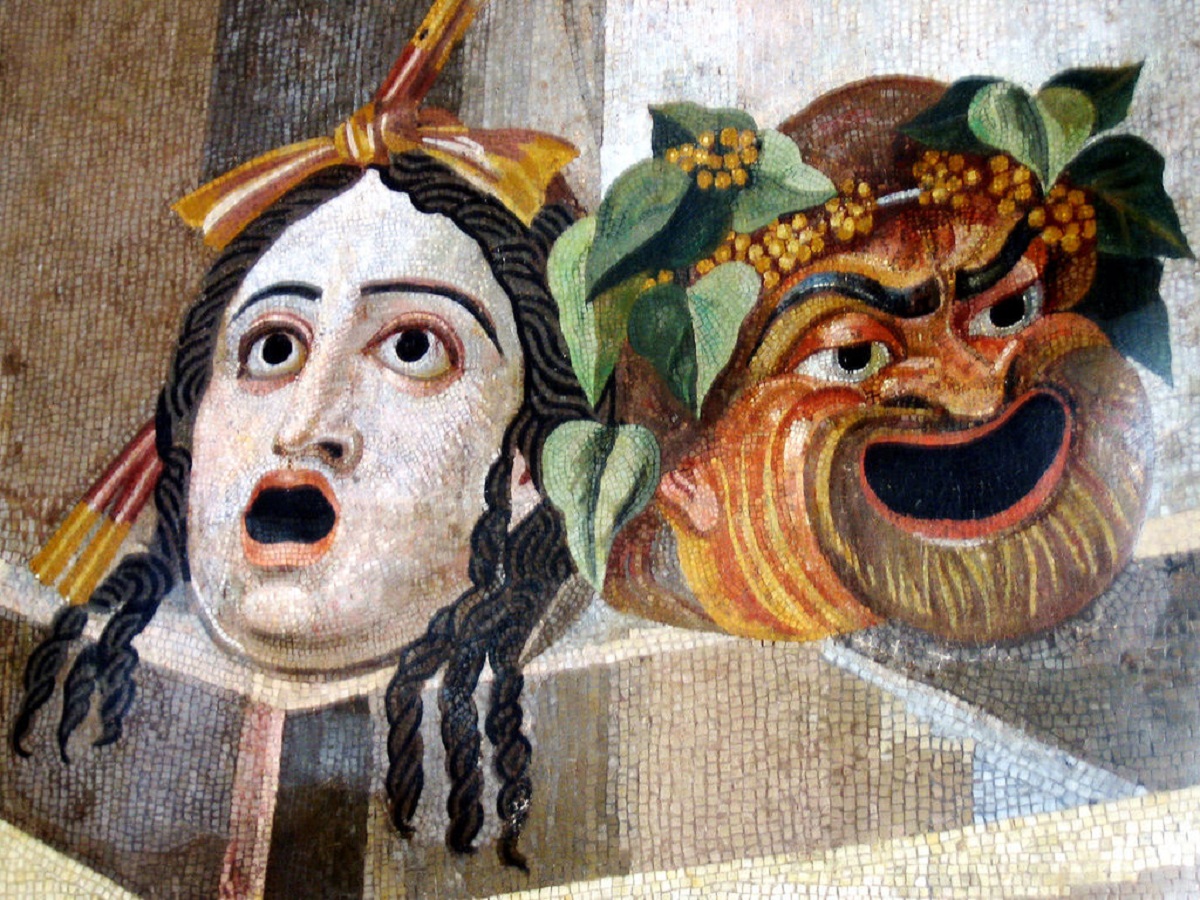 Riso. Máscaras gregas. Teatro
