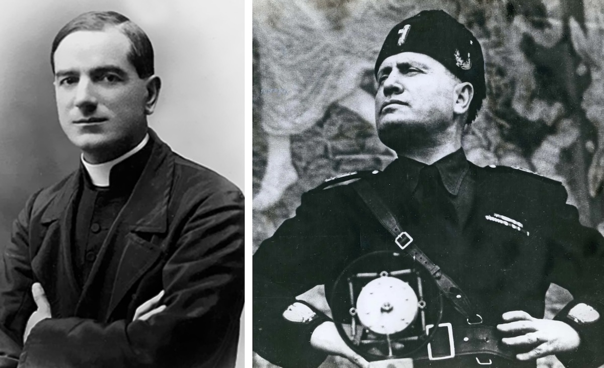 Ernesto Buonaiuti e o ditador Mussolini: condenado por Pio XI, o padre foi agora recuperado pelo cardeal Zuppi. Fotos: Direitos reservados