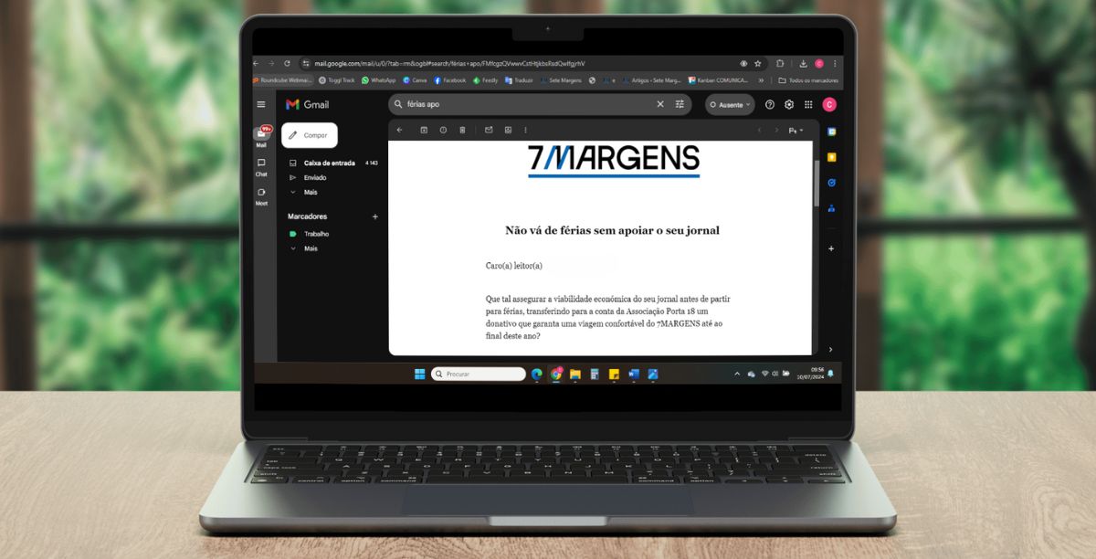 Campanha Não vá de férias sem apoiar o seu jornal 7MARGENS