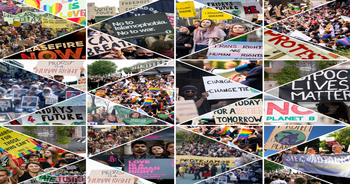 Capa do Relatório sobre Direito de Manifestação, 2024 © Amnistia Internacional