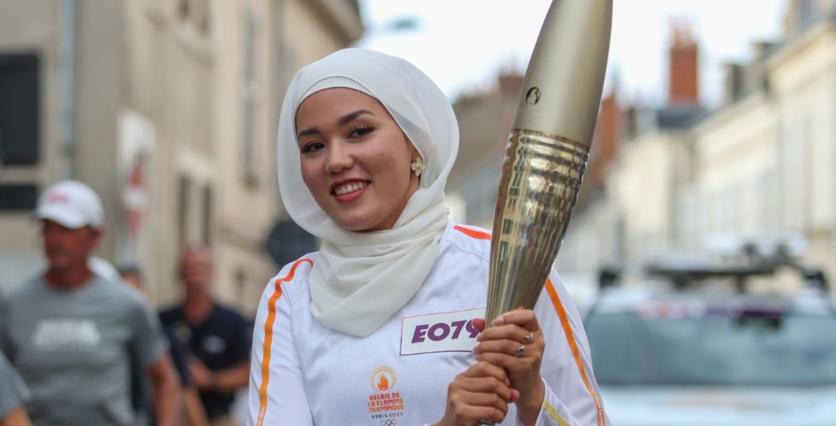 Masomah Ali Zada transportou a chama olímpica. Foto COI