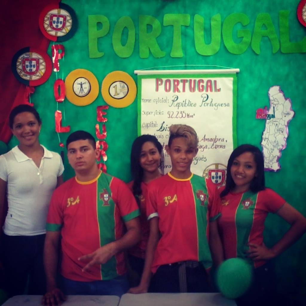 Eliana Bandeira fez um trabalho na escola sobre Portugal. Foto DR