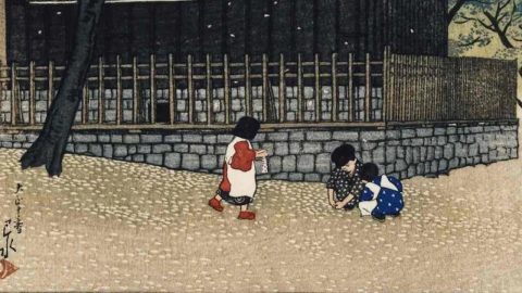 Bastará a gentileza contra a barbarização do pensamento? Atagoyama in Spring (1930s), pormenor, de Kawase Hasui
