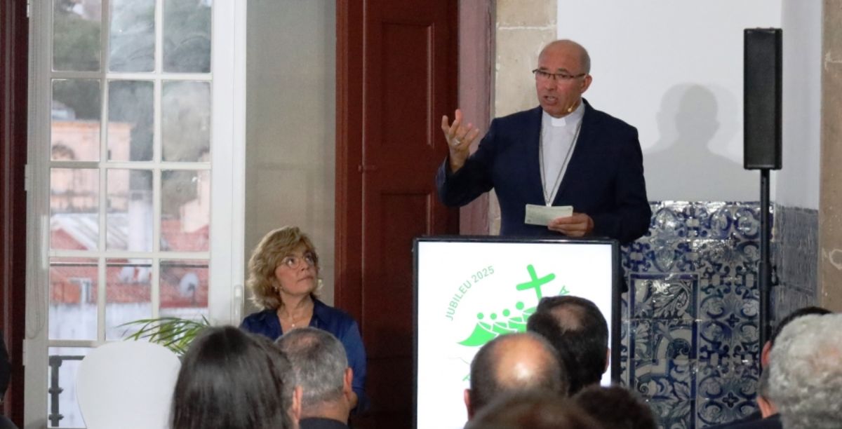 Rui Valério e Dora Isabel Rosa na apresentação do plano pastoral 2024-2026. Foto Diogo Paiva BrandãoPatriarcado de Lisboa