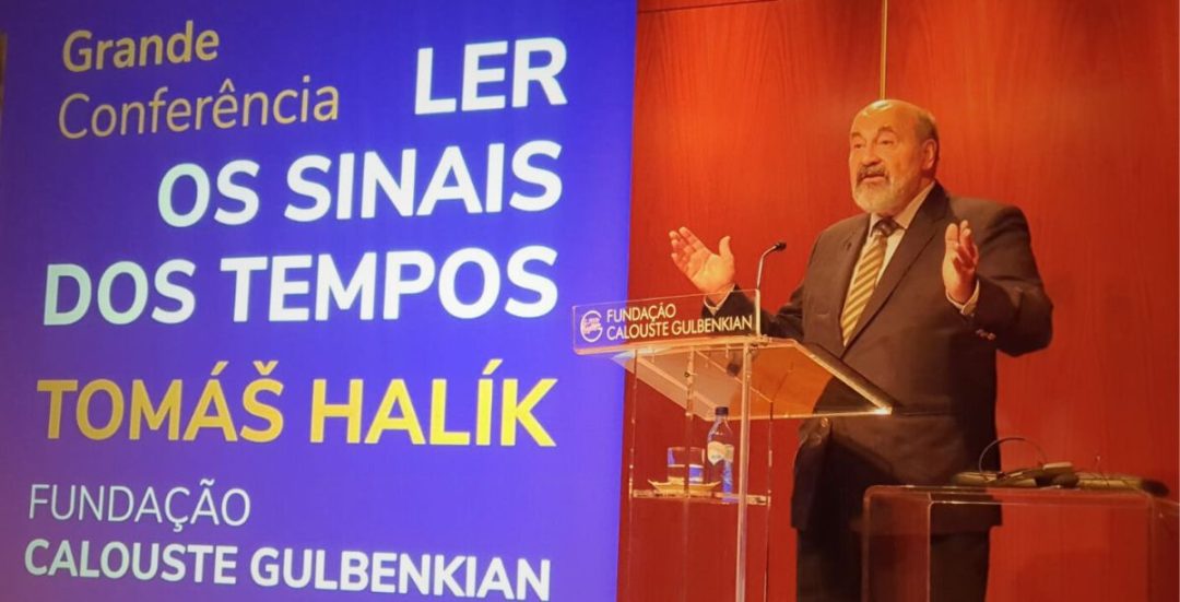 Tomáš Halík na conferencia em Lisboa, 21 novembro. Foto Clara Raimundo