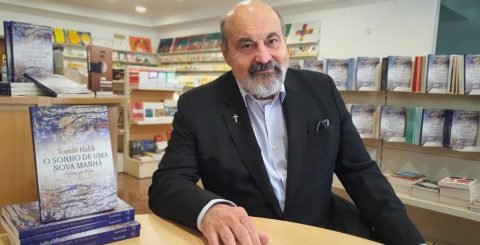 Tomas Halik na sede da editora Paulinas em Lisboa, 21 novembro 2024. Foto Clara Raimundo